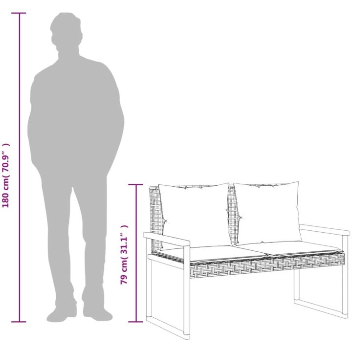 Loungegrupp för trädgården med dynor 4 delar mixbeige vidaXL – bild 9