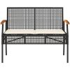 Loungegrupp för trädgården med dynor 4 delar svart konstrotting vidaXL – miniatyr 5