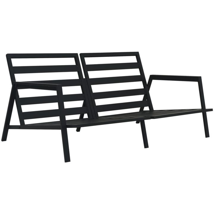 Loungegrupp för trädgården med dynor 5 delar aluminium mörkgrå vidaXL – bild 3