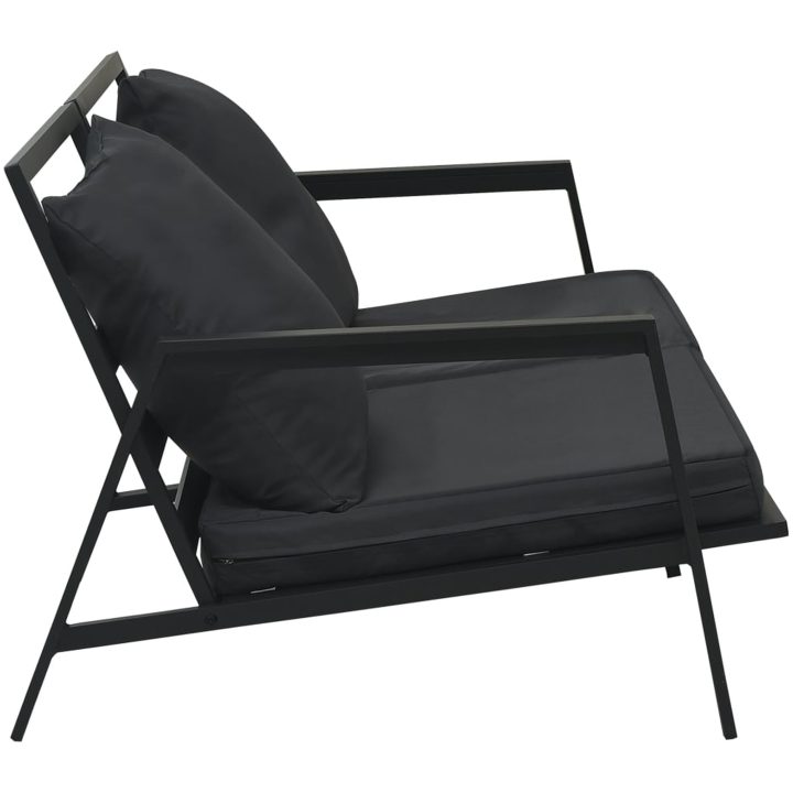 Loungegrupp för trädgården med dynor 5 delar aluminium mörkgrå vidaXL – bild 4