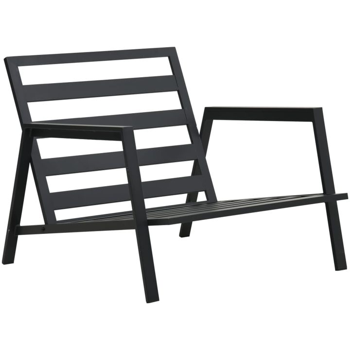 Loungegrupp för trädgården med dynor 5 delar aluminium mörkgrå vidaXL – bild 7