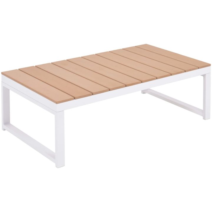 Loungegrupp för trädgården med dynor 5 delar aluminium WPC vidaXL – bild 2
