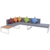 Loungegrupp för trädgården med dynor 5 delar aluminium WPC vidaXL – miniatyr 3