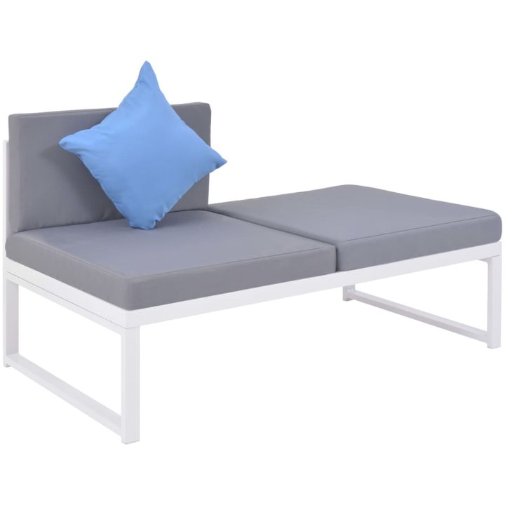Loungegrupp för trädgården med dynor 5 delar aluminium WPC vidaXL – bild 4