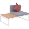 Loungegrupp för trädgården med dynor 5 delar aluminium WPC vidaXL – miniatyr 5