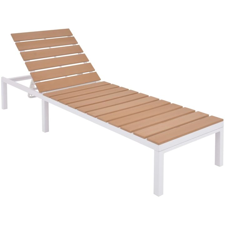 Loungegrupp för trädgården med dynor 5 delar aluminium WPC vidaXL – bild 6