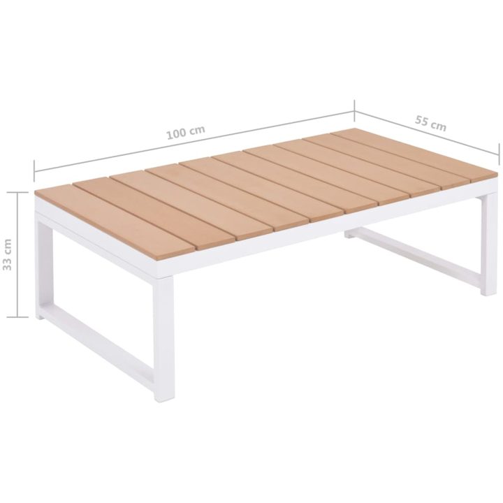 Loungegrupp för trädgården med dynor 5 delar aluminium WPC vidaXL – bild 8