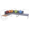 Loungegrupp för trädgården med dynor 5 delar aluminium WPC vidaXL – miniatyr 9