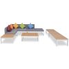 Loungegrupp för trädgården med dynor 5 delar aluminium WPC vidaXL – miniatyr 1