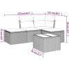 Loungegrupp för trädgården med dynor 5 delar brun konstrotting vidaXL – miniatyr 3