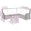 Loungegrupp för trädgården med dynor 5 delar konstrotting beige vidaXL – miniatyr 12