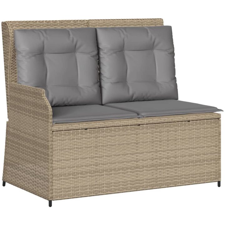 Loungegrupp för trädgården med dynor 5 delar konstrotting beige vidaXL – bild 3