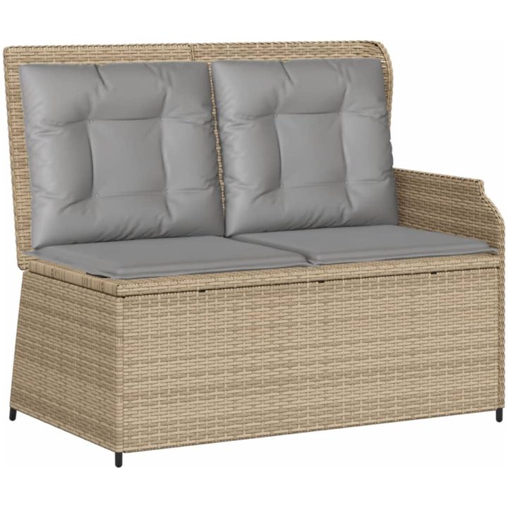 Loungegrupp för trädgården med dynor 5 delar konstrotting beige vidaXL – bild 4
