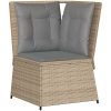 Loungegrupp för trädgården med dynor 5 delar konstrotting beige vidaXL – miniatyr 5