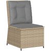 Loungegrupp för trädgården med dynor 5 delar konstrotting beige vidaXL – miniatyr 6