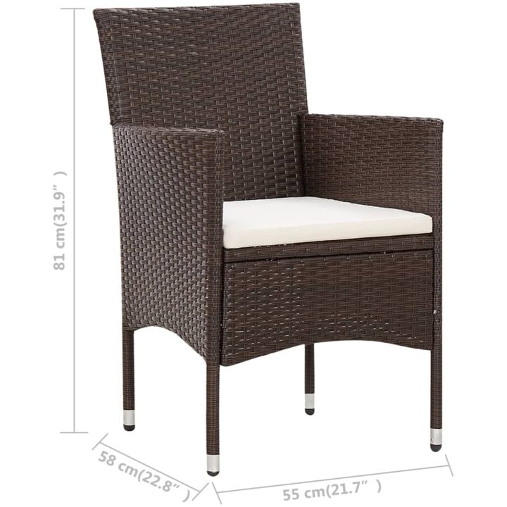 Loungegrupp för trädgården med dynor 5 delar konstrotting brun vidaXL – bild 11