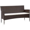 Loungegrupp för trädgården med dynor 5 delar konstrotting brun vidaXL – miniatyr 3