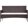Loungegrupp för trädgården med dynor 5 delar konstrotting brun vidaXL – miniatyr 4