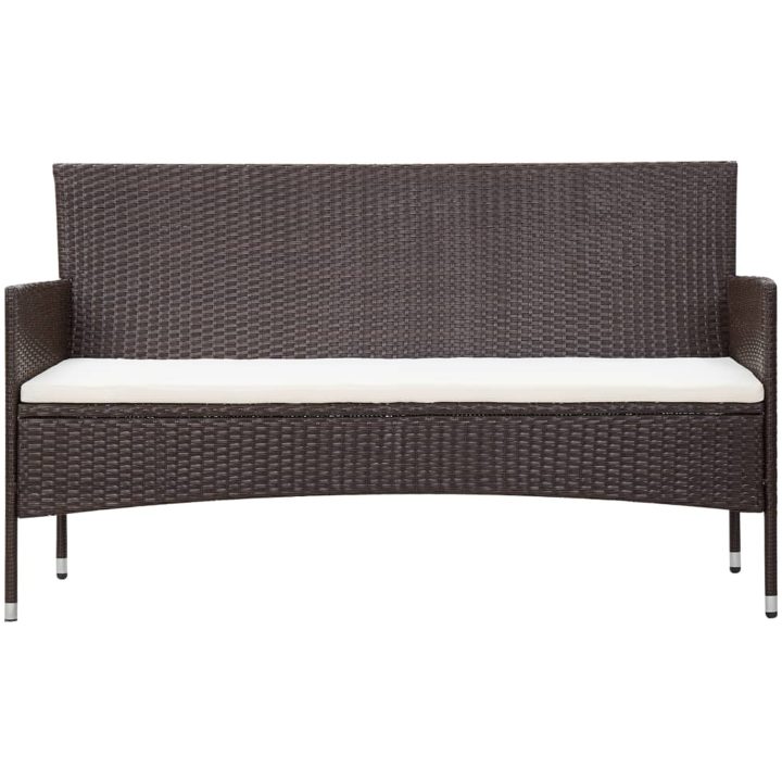 Loungegrupp för trädgården med dynor 5 delar konstrotting brun vidaXL – bild 4