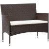 Loungegrupp för trädgården med dynor 5 delar konstrotting brun vidaXL – miniatyr 5