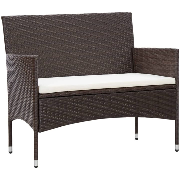 Loungegrupp för trädgården med dynor 5 delar konstrotting brun vidaXL – bild 5