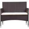 Loungegrupp för trädgården med dynor 5 delar konstrotting brun vidaXL – miniatyr 6