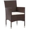 Loungegrupp för trädgården med dynor 5 delar konstrotting brun vidaXL – miniatyr 7