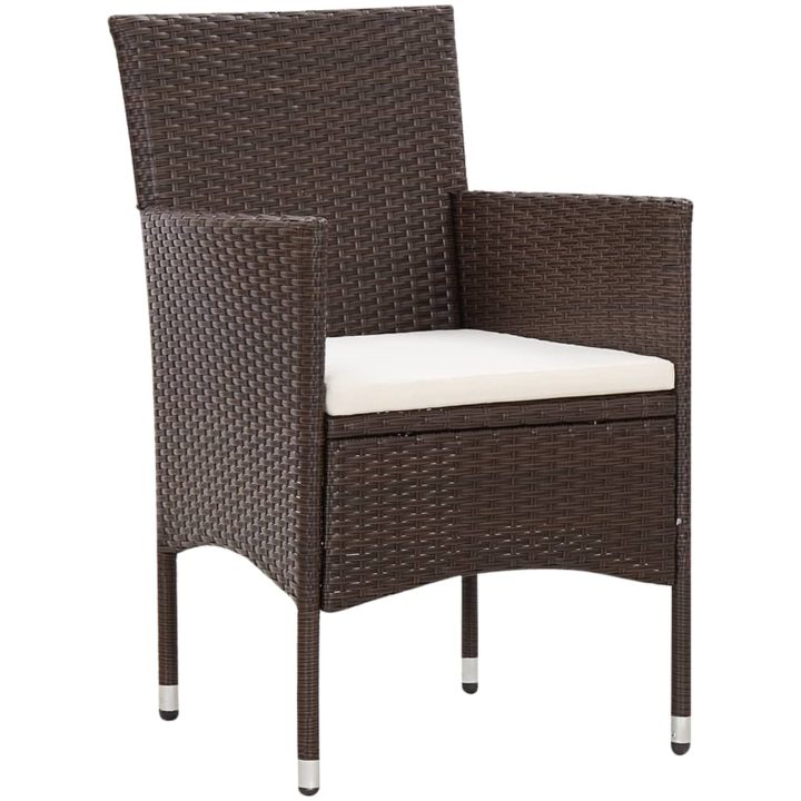 Loungegrupp för trädgården med dynor 5 delar konstrotting brun vidaXL – bild 7