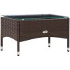 Loungegrupp för trädgården med dynor 5 delar konstrotting brun vidaXL – miniatyr 8