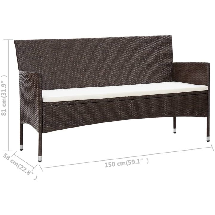 Loungegrupp för trädgården med dynor 5 delar konstrotting brun vidaXL – bild 9