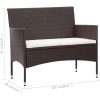 Loungegrupp för trädgården med dynor 5 delar konstrotting brun vidaXL – miniatyr 10