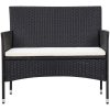 Loungegrupp för trädgården med dynor 5 delar konstrotting svart vidaXL – miniatyr 7