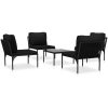 Loungegrupp för trädgården med dynor 5 delar svart PVC vidaXL – miniatyr 2