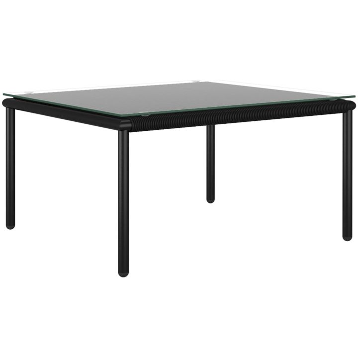 Loungegrupp för trädgården med dynor 5 delar svart PVC vidaXL – bild 4
