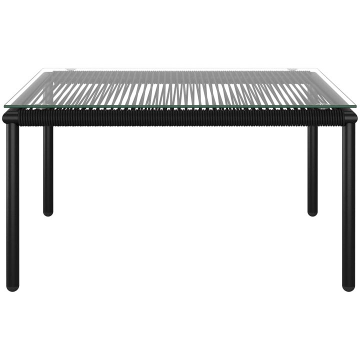 Loungegrupp för trädgården med dynor 5 delar svart PVC vidaXL – bild 5