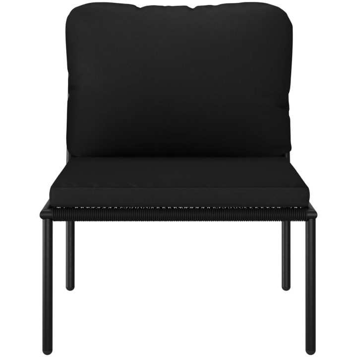 Loungegrupp för trädgården med dynor 5 delar svart PVC vidaXL – bild 7