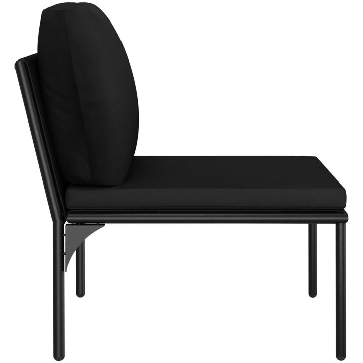 Loungegrupp för trädgården med dynor 5 delar svart PVC vidaXL – bild 8
