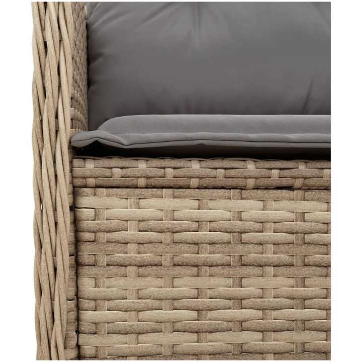 Loungegrupp för trädgården med dynor 6 delar konstrotting beige vidaXL – bild 11