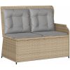 Loungegrupp för trädgården med dynor 6 delar konstrotting beige vidaXL – miniatyr 4
