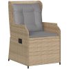 Loungegrupp för trädgården med dynor 6 delar konstrotting beige vidaXL – miniatyr 6