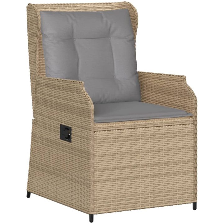 Loungegrupp för trädgården med dynor 6 delar konstrotting beige vidaXL – bild 6