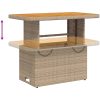 Loungegrupp för trädgården med dynor 6 delar konstrotting beige vidaXL – miniatyr 8