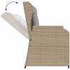 Loungegrupp för trädgården med dynor 6 delar konstrotting beige vidaXL – miniatyr 9
