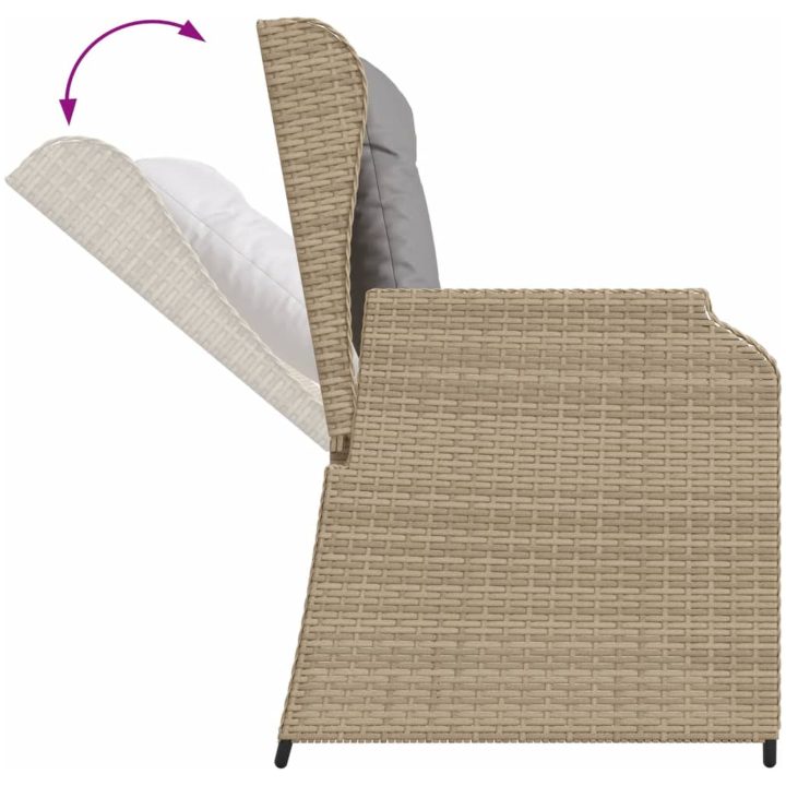 Loungegrupp för trädgården med dynor 6 delar konstrotting beige vidaXL – bild 9