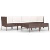Loungegrupp för trädgården med dynor 6 delar konstrotting brun vidaXL – miniatyr 2