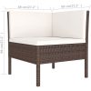 Loungegrupp för trädgården med dynor 6 delar konstrotting brun vidaXL – miniatyr 6