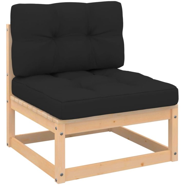 Loungegrupp för trädgården med dynor 6 delar massiv furu vidaXL – bild 4
