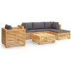 Loungegrupp för trädgården med dynor 6 delar massiv teak vidaXL – miniatyr 2