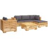 Loungegrupp för trädgården med dynor 6 delar massiv teak vidaXL – miniatyr 3
