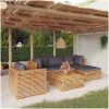 Loungegrupp för trädgården med dynor 6 delar massiv teak vidaXL – miniatyr 1